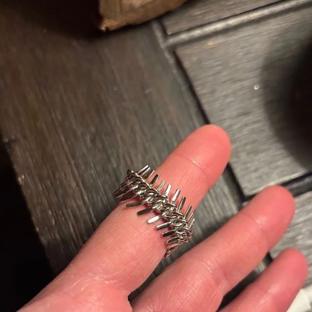 Silver Fish Skeleton Ring - Picture 2 of 8